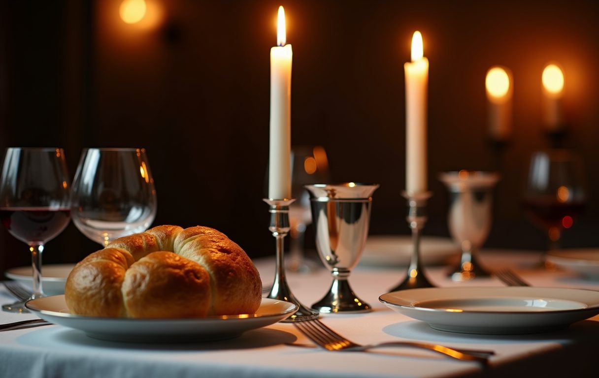 Cena de Shabat servida en Fuego